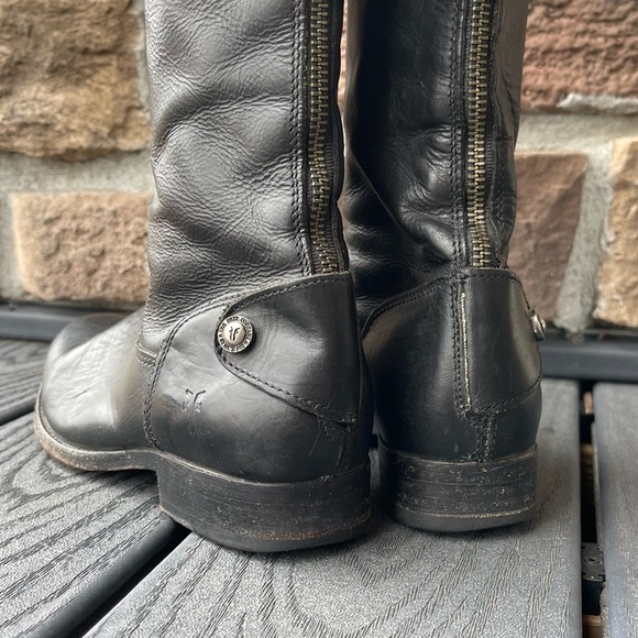 Frye Melissa Button Back Zip in Black Knee High Leather Boots size 6.5 - Picture 6 of 10
